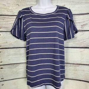 Maurices Women’s Navy White Stripe Short Sleeve Top Size M
